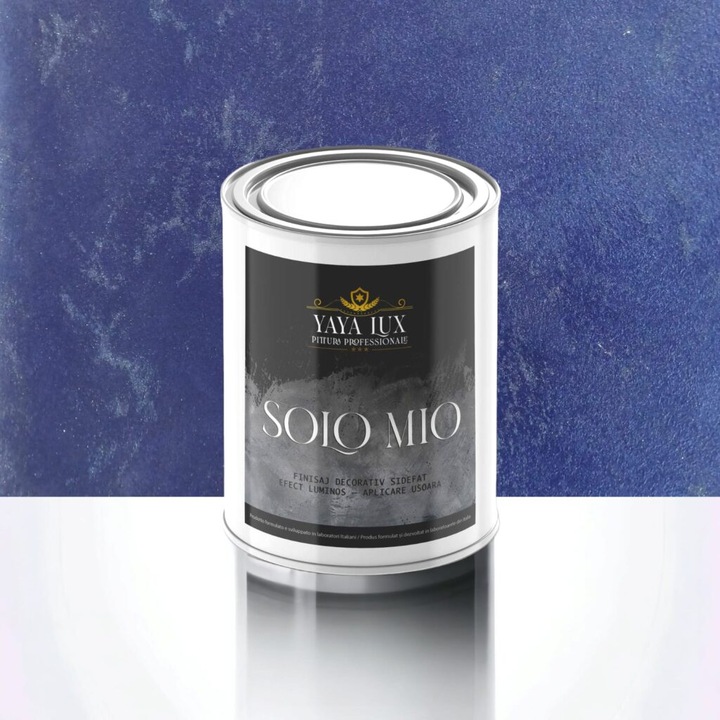 Vopsea decorativa de Lux, Solo Mio, Albastru Cobalt, cu Cristale Lichide Stralucitoare, Efecte Spectaculoase, 1 Litru