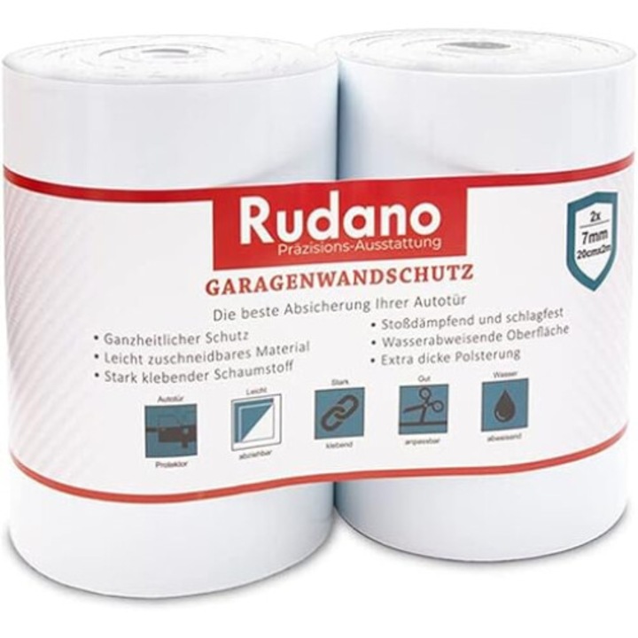 2 db garázs falvédő készlet, Rudano, öntapadó hab, fehér, 2 m, extra vastag, 7 mm