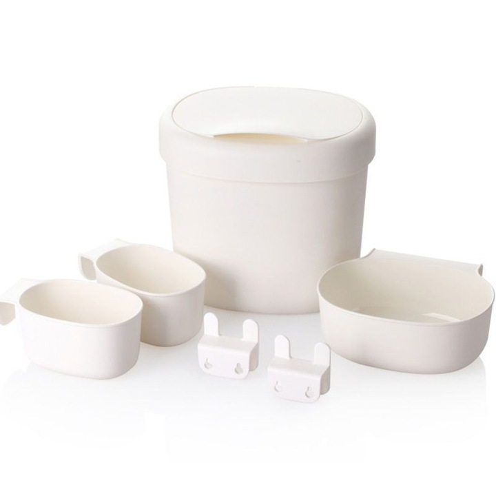 Set 4 cosuri depozitare pentru masa infasat Mixbo, plastic, alb