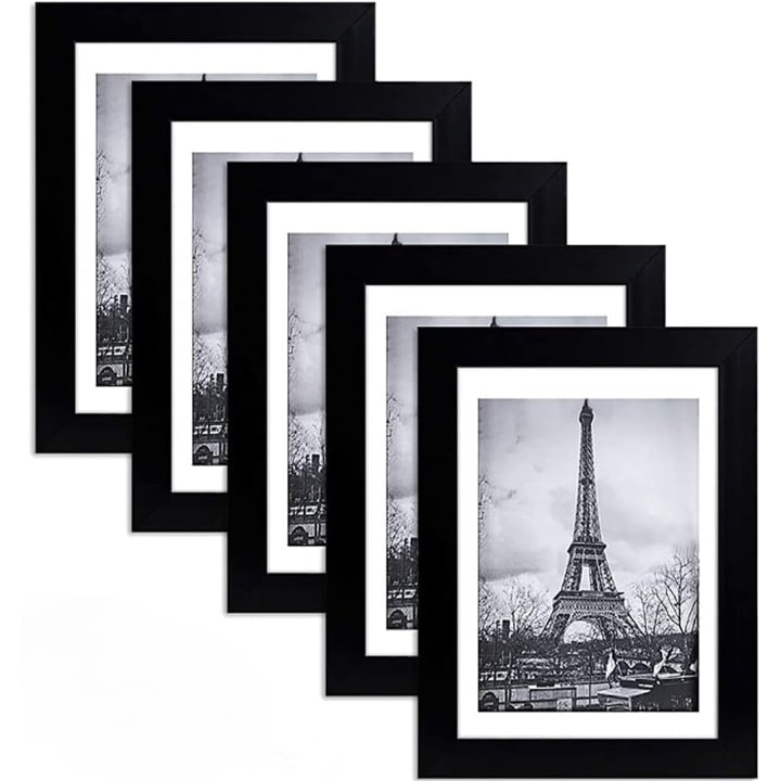 Rame pentru fotografii, KAXICH, pentru birou sau perete, moderne, marime poza 15 x 20 cm, set de 5, Negru