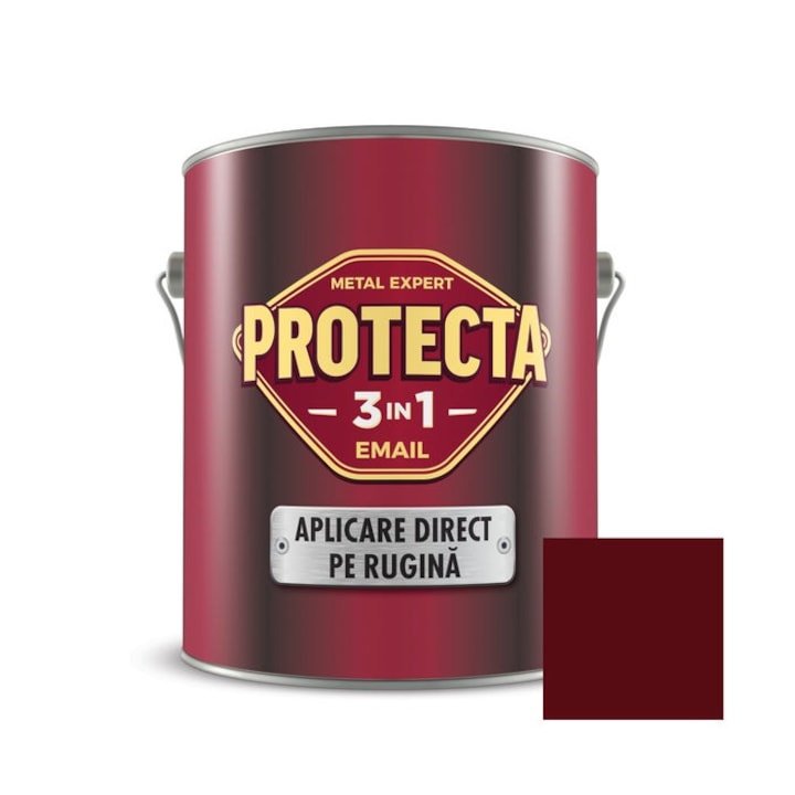 Алкидна боя за метал, Protecta 3 в 1, интериор/екстериор, бордо, 2.5 L