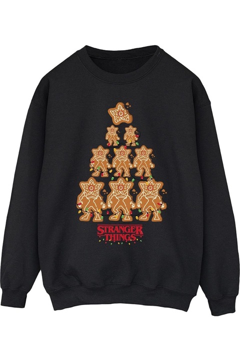 Stranger Things kapucnis férfi, fekete, Fekete