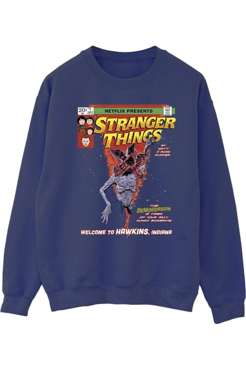Stranger Things kapucnis férfi sötétkék, Tengerészkék