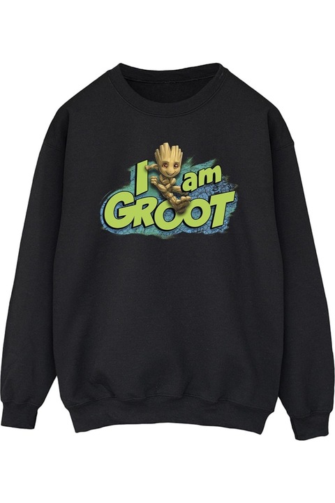 Marvel Guardians Of The Galaxy I Am Groot kapucnis pulóver, Fekete