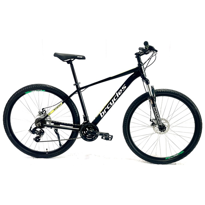 Bicicleta MTB 29″ BR Tornado, cadru Aluminiu, 21 viteze, cu Shimano, Negru
