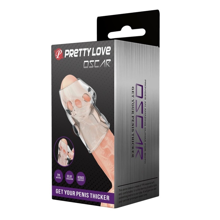 Пенис ръкав Pretty Love Oscar, Прозрачен