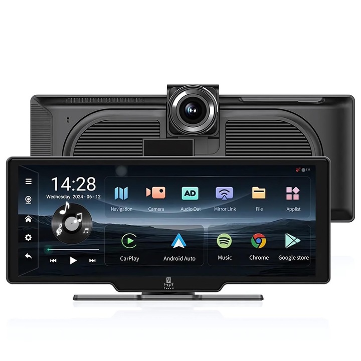 YARCO autós navigációs rendszer 10,26", Android 13, 8 mag, 4G, 4 GB RAM + 64 GB ROM, Google Play, CarPlay, Android Auto, ADAS, Dual Camera 1080P, IPS HD képernyő, Bluetooth 5.1, Wi-Fi, GPS Tracker, FM, AUX