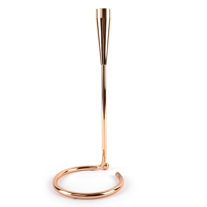 Златист метален свещник "Кръгла основа"