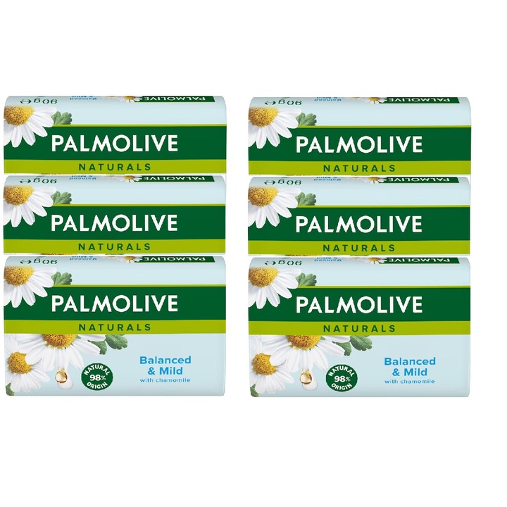 Комплект от 6 х Palmolive Naturals твърд сапун, Лайка, 90 гр