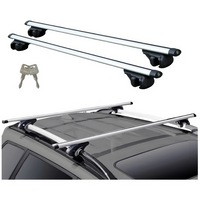 Set bare transversale portbagaj, Wacorresi, Bare Portbagaj Universale transversale Aluminiu, cu cheie-set 2 bucati, din aluminiu cu antifurt pentru toate masinile dotate cu bare longitudinale distantate de plafon, 1.2m, argintiu