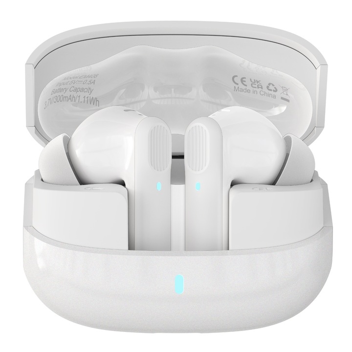 Слушалки Devia, True Wireles,s ANC, TWS Pro1, Bluetooth 5.4, Бял