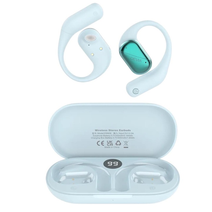 Безжични слушалки Devia, Bluetooth, OWS Lite1