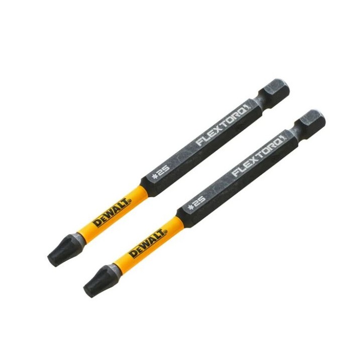 Set 2 biti pentru insurubare de impact, DeWalt Flextorq DT70569T-QZ, profil Torx, T 25, 89 mm