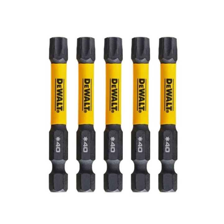 Set 5 biti pentru insurubare de impact, DeWalt Flextorq, profil Torx, T40, 57 mm