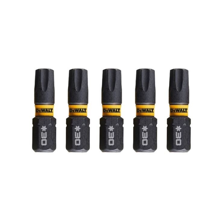 Bituri T30 Set 5 biti pentru insurubare de impact, DeWalt Flextorq, profil Torx ...