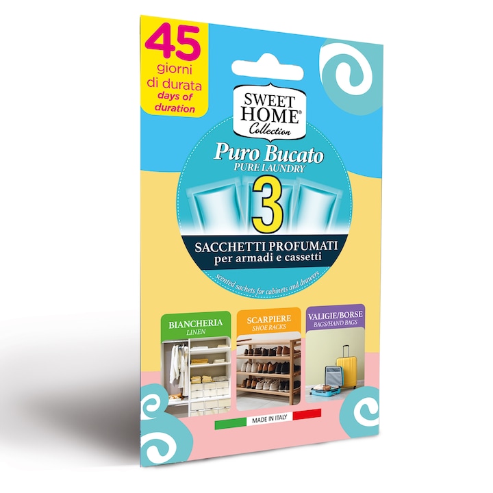 Odorizant dulap haine pure laundry, Sweet Home, 3 buc