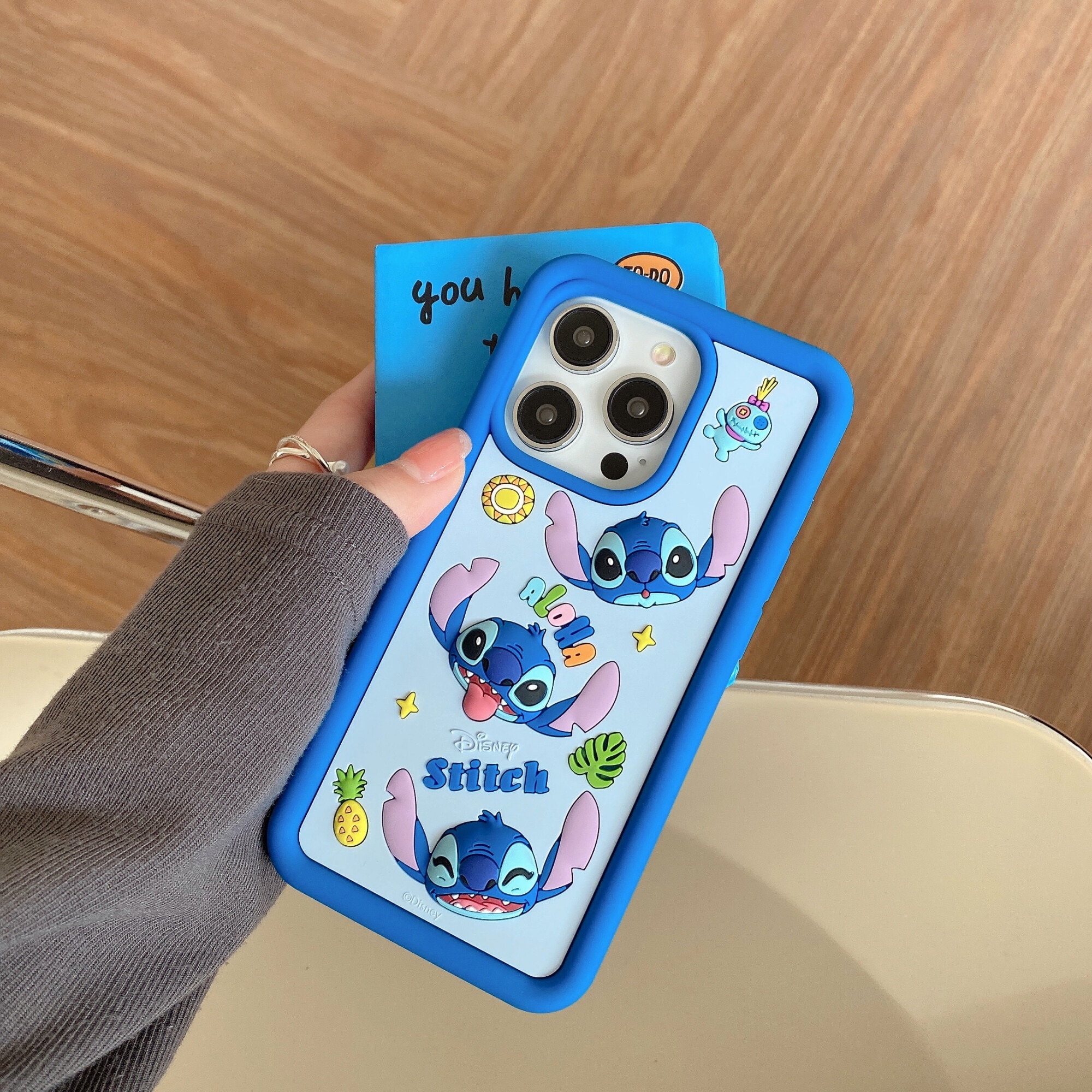 Husa protectie telefon Stitch, Silicon, Pentru iPhone 14 Pro, Multicolor