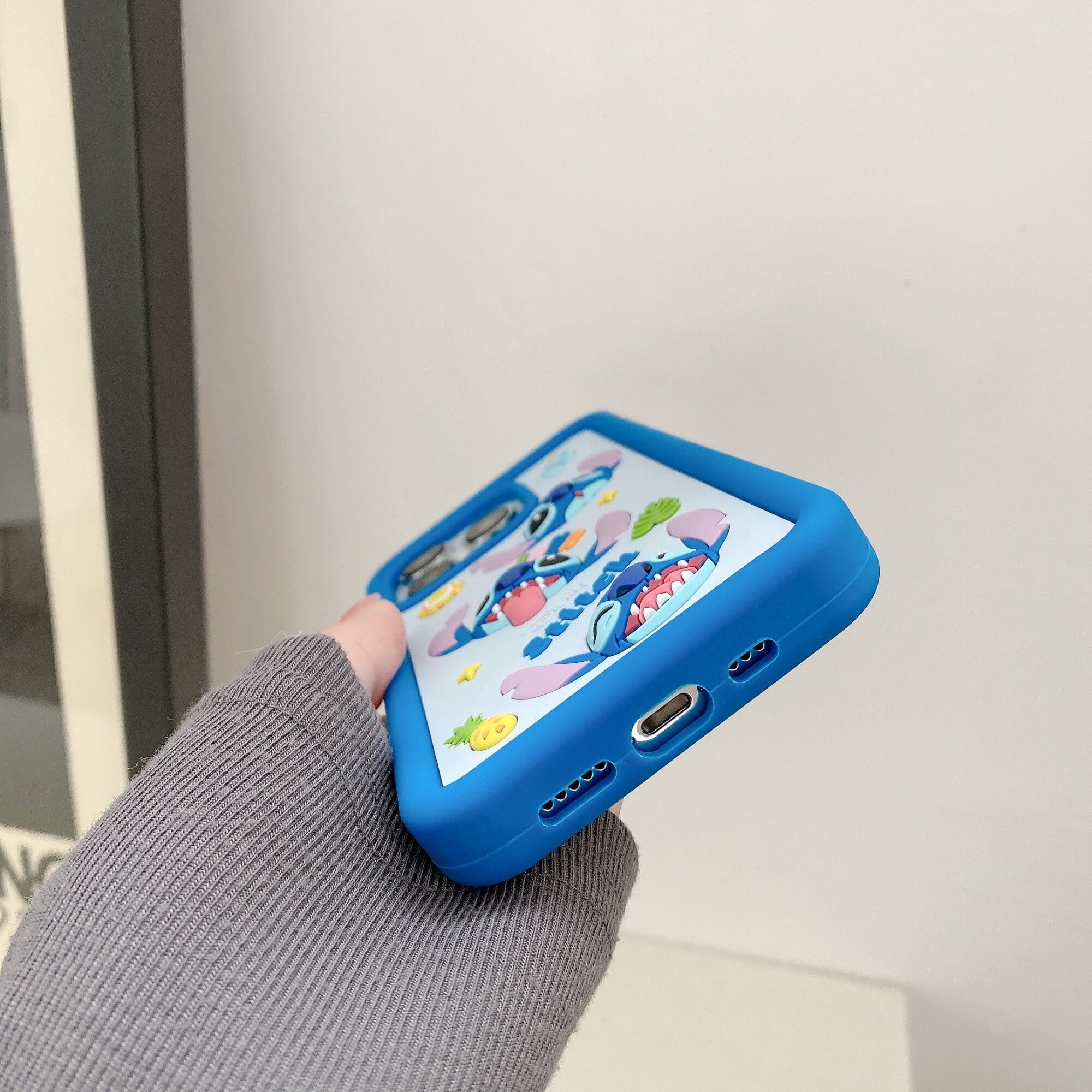 Husa protectie telefon Stitch, Silicon, Pentru iPhone 14 Pro, Multicolor
