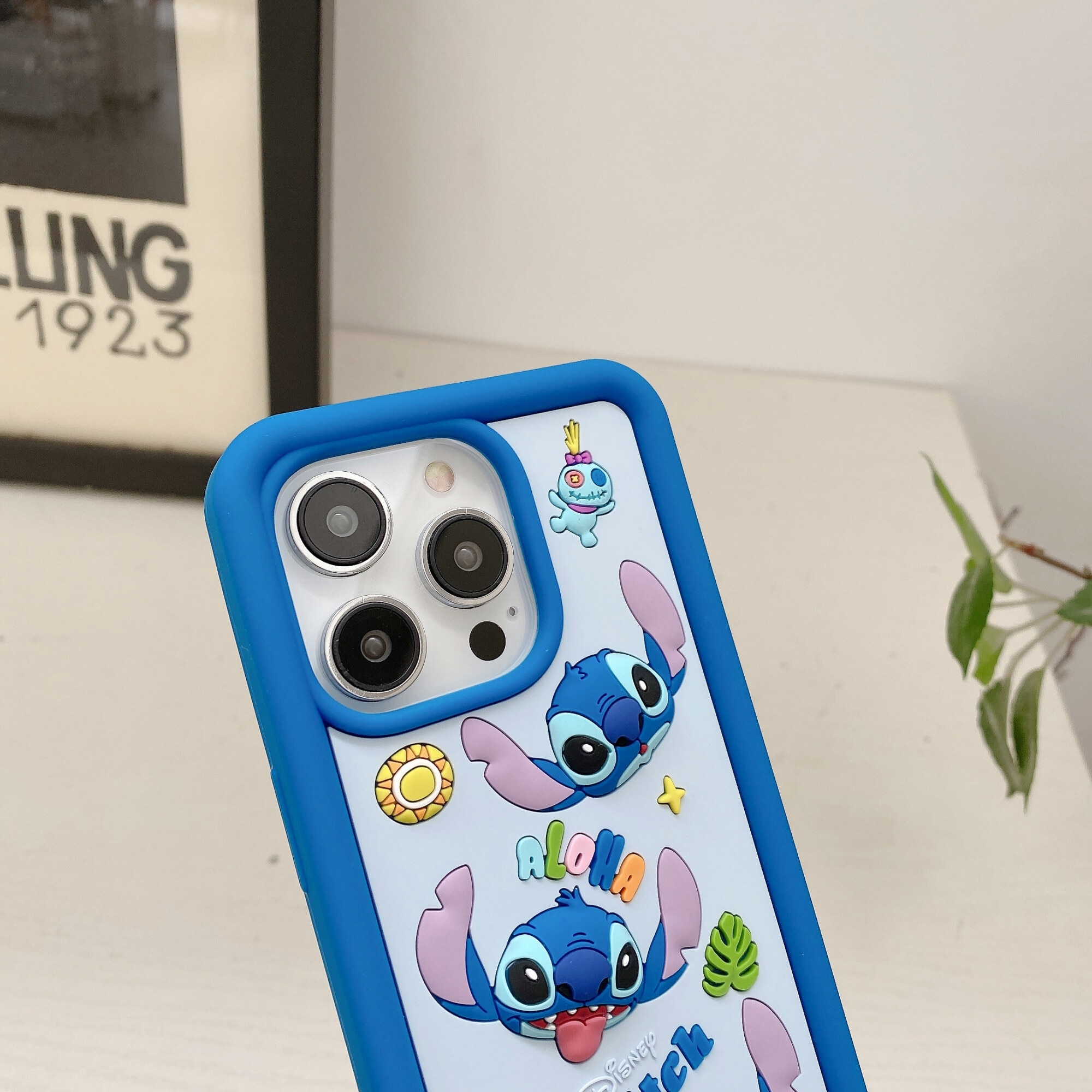 Husa protectie telefon Stitch, Silicon, Pentru iPhone 14 Pro, Multicolor