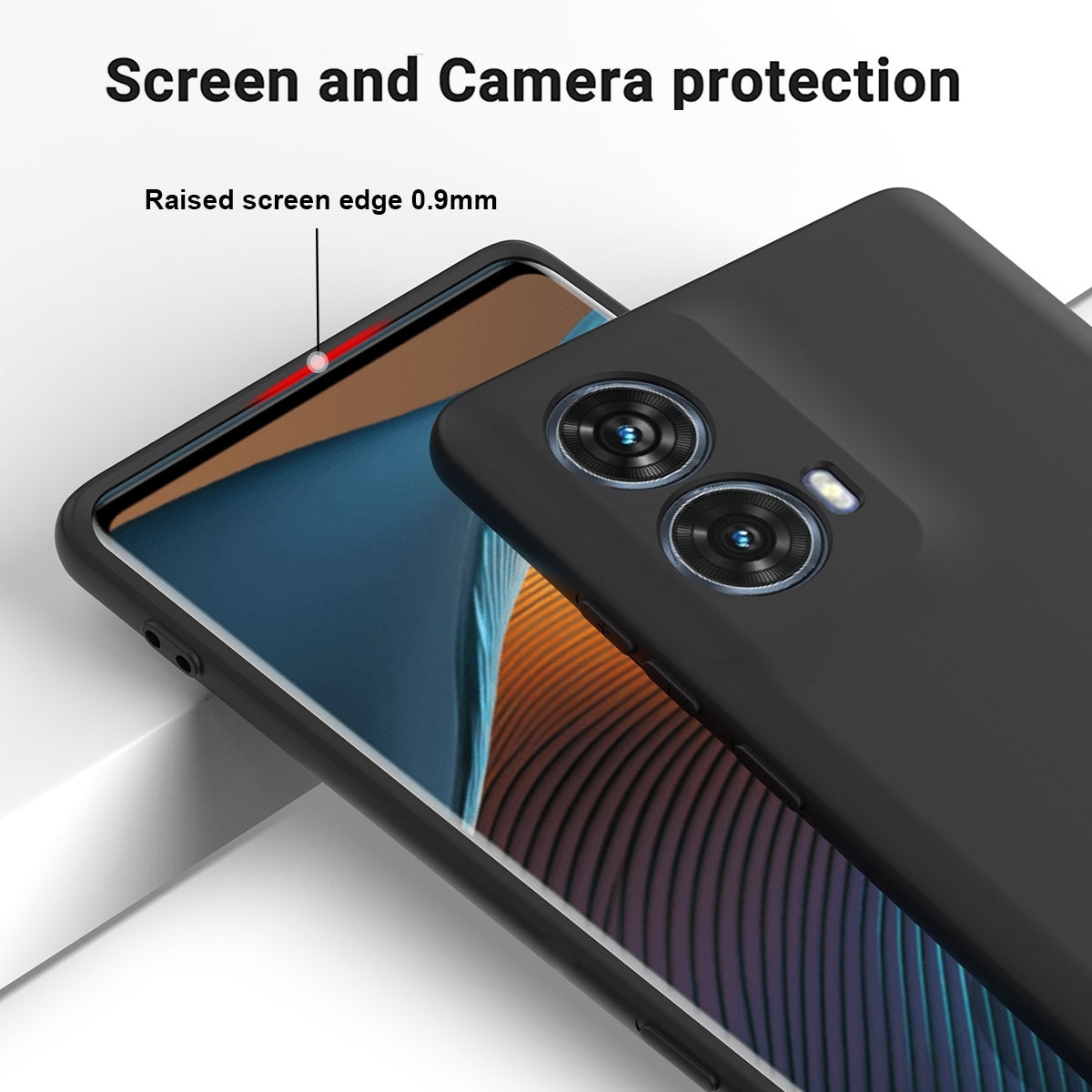 Husa pentru Motorola Moto G85, TPU Mat, Protectie Camere, Negru