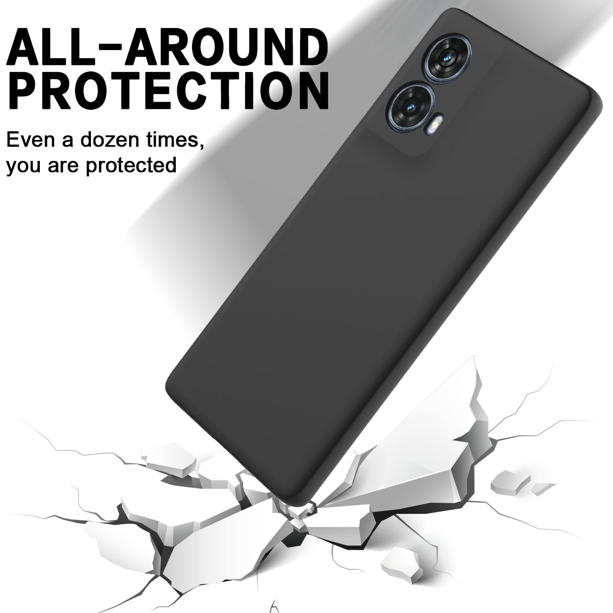 Husa pentru Motorola Moto G85, TPU Mat, Protectie Camere, Negru