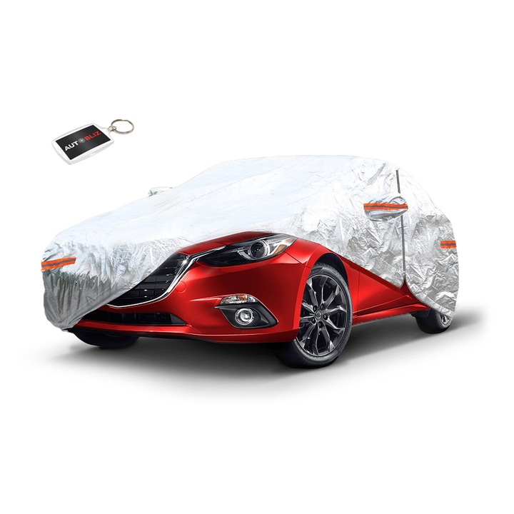 Водоустойчив автомобилен брезент XL 530x180x120cm с мигащ ключодържател за автомобил