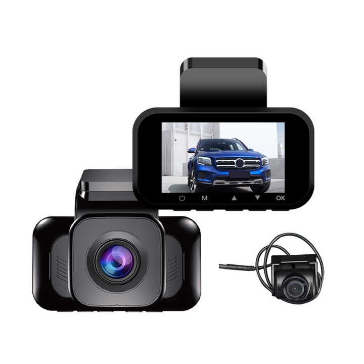 Видеорегистратор CarView Pro, двоен, 4k видеозапис, 170° ъгъл на заснемане, задна камера Full HD 1080P 120° ъгъл, цикличен запис, HDR, нощно виждане, наблюдение при паркиране, сензор за сблъсък, черен