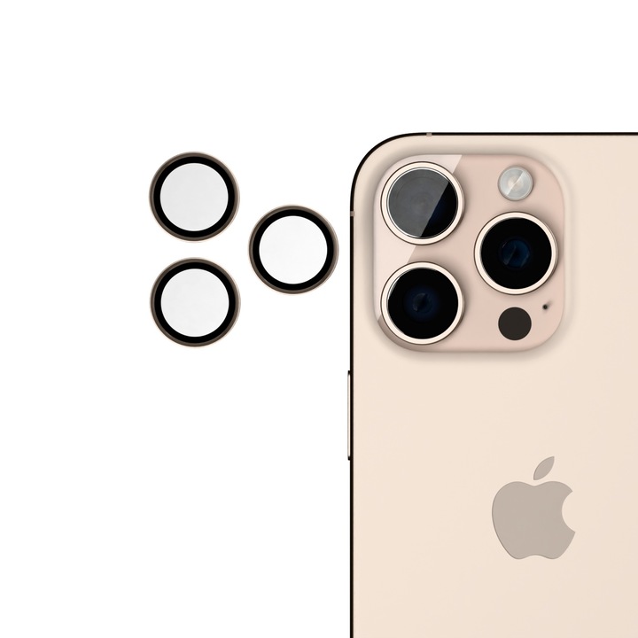 Фолио за iPhone 16 Pro Max, 16 Pro, Индивидуален протектор за обектива на камерата, Desert Titanium