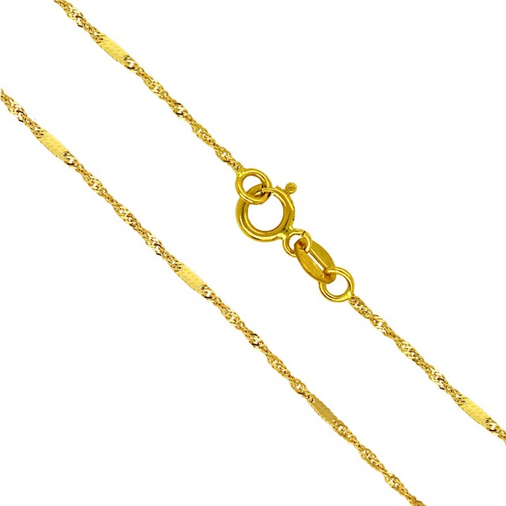 Lantisor de aur 585 KingGold, 14K, textura rafinata, 45cm