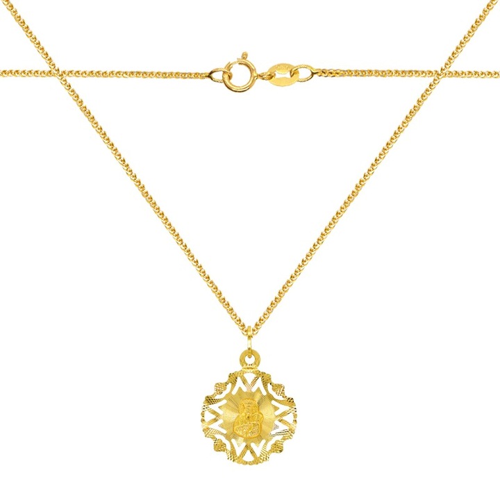 Set lantisor aurit si medalion KingGold, aur 585, 14K