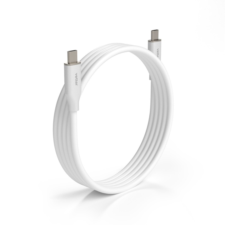 Cablu Type C to Type C, PRIMEcable, 100W, longstanding silicone cable, 1m, White