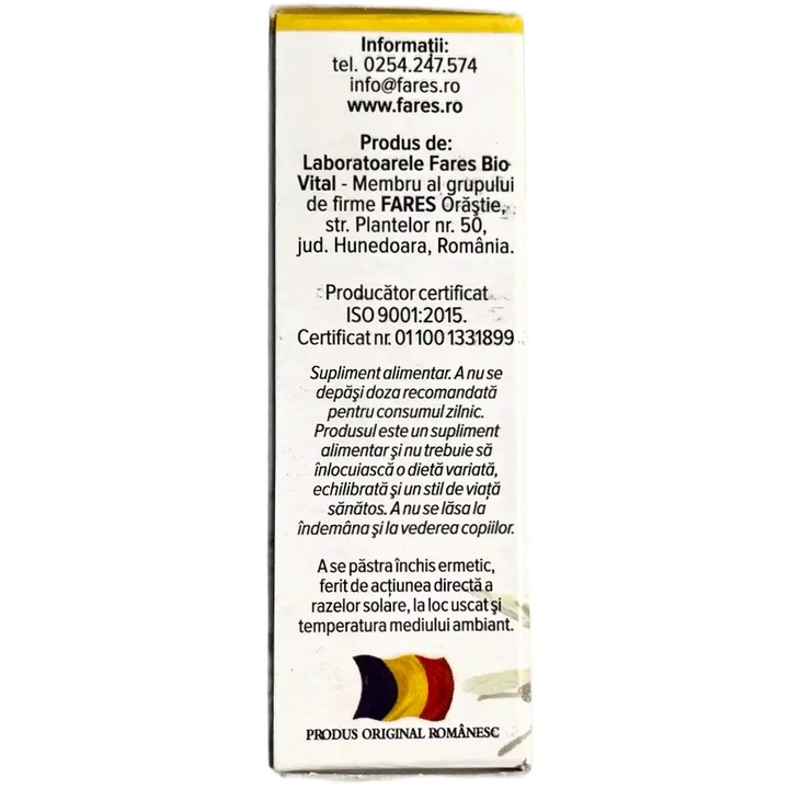 Biomicin Plus illóolaj oldat, "Green Line" belső és külső használatra, 10 ml, Laboratore Fares Orastie