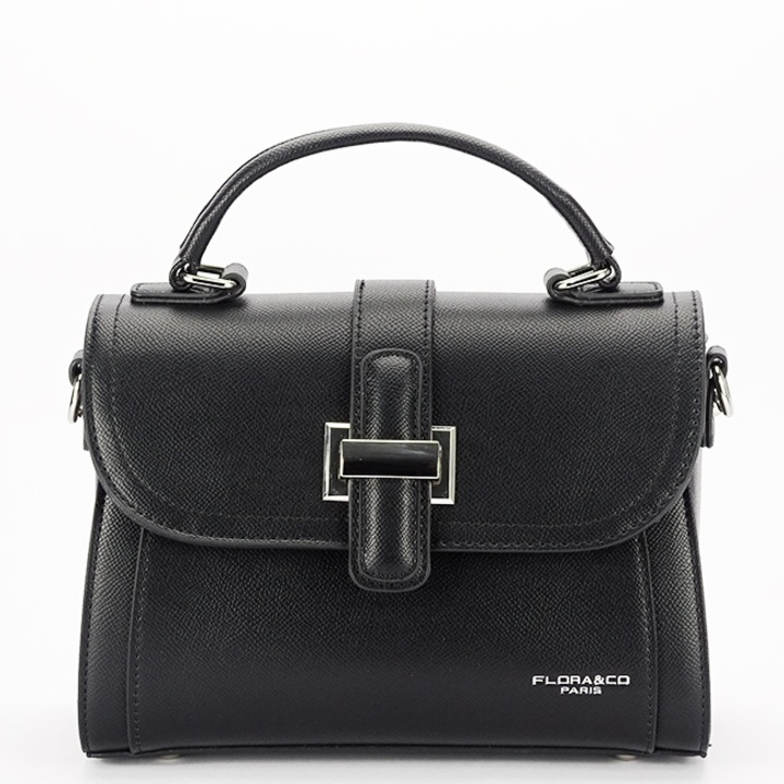 Черна ежедневна чанта FLORA&Co