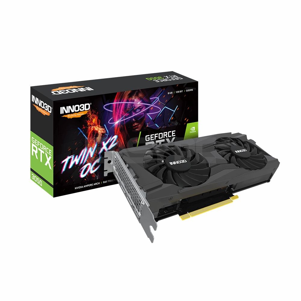 グラフィックボード・グラボ・ビデオカード INNO3D GEFORCE RTX 3050 TWIN X2 OC 8GB Placa video Inno3D GeForce RTX 3050 TWIN X2 OC 8 GB GDDR6 128 bit