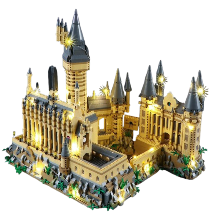 OEM Világító 3D puzzle, Roxfort, 1075 darab, 13x10x12cm, többszínű