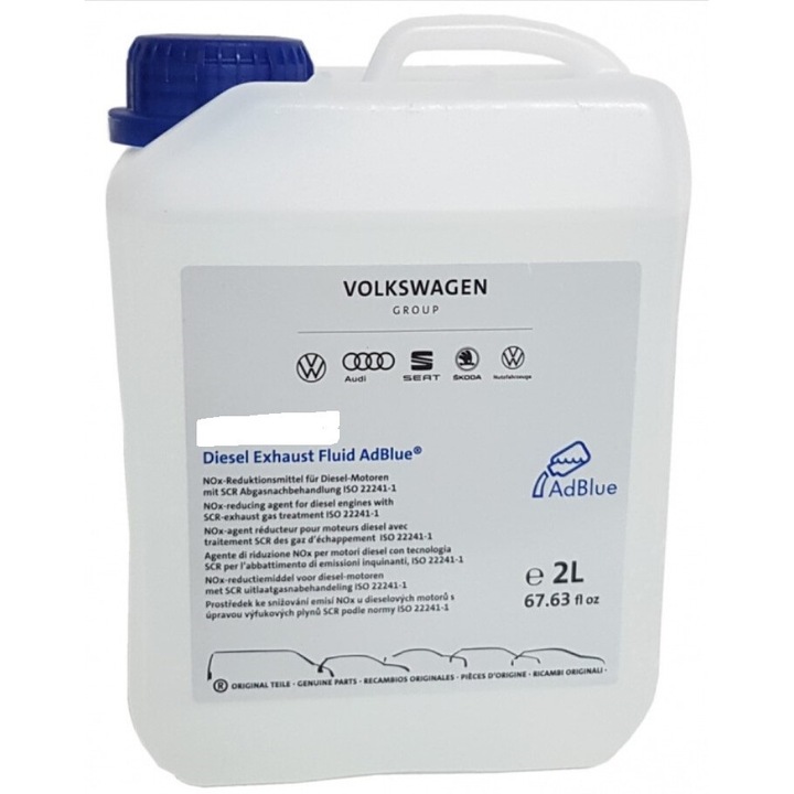 Adblue eredeti VW, SKODA, AUDI, SEAT, PORSCHE 2L tölcsérrel