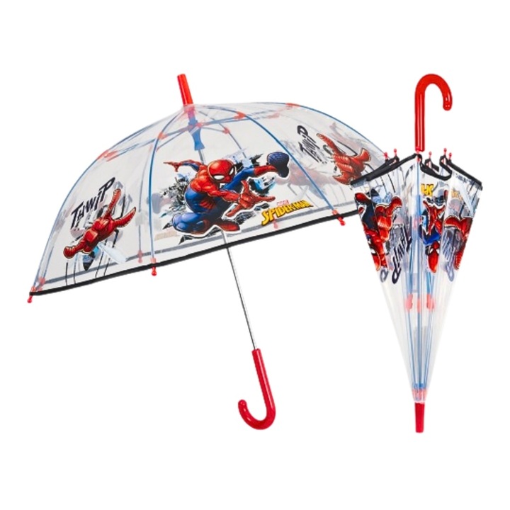 Umbrela transparenta, Perletti, Spider Man, 45 cm, Collection Spider Man