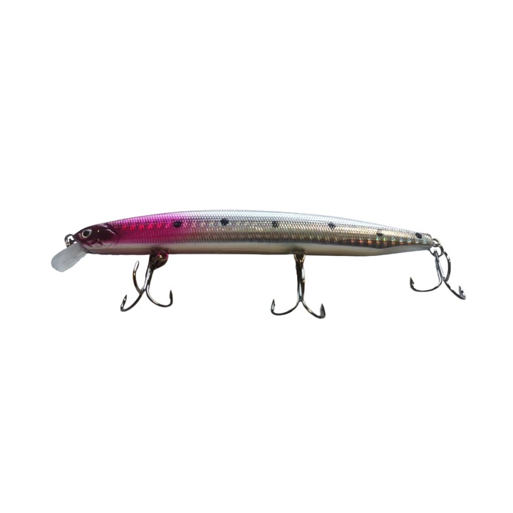 Minnow csali, 16,5 cm, 18 g, 3 horog, többszínű