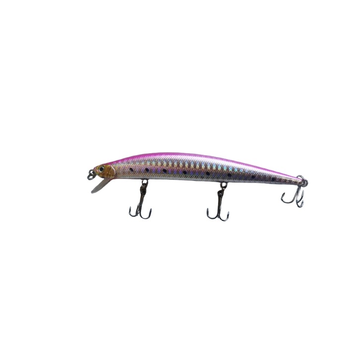 Minnow csali, 14,5 cm, 12 g, 3 horgony, többszínű