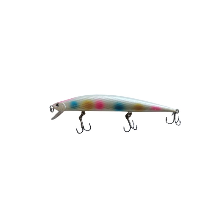 Minnow csali, 14,5 cm, 12 g, 3 horgony, többszínű