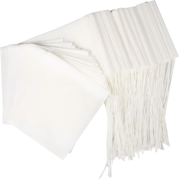 Set 300 pungi filtrante pentru ceai, 6x8cm, din hartie pulpa naturala, alba