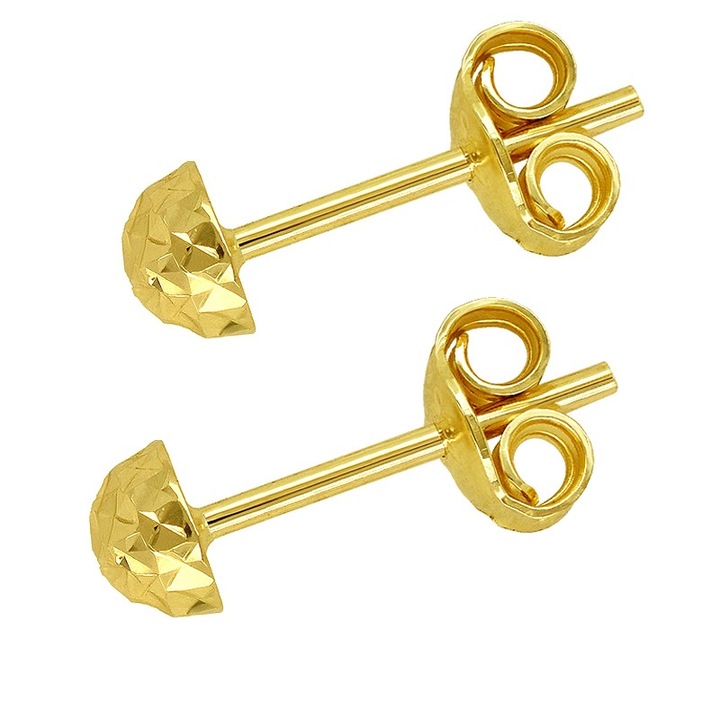 Cercei din aur 585, KingGold, elegant, 14K, 4.5mm