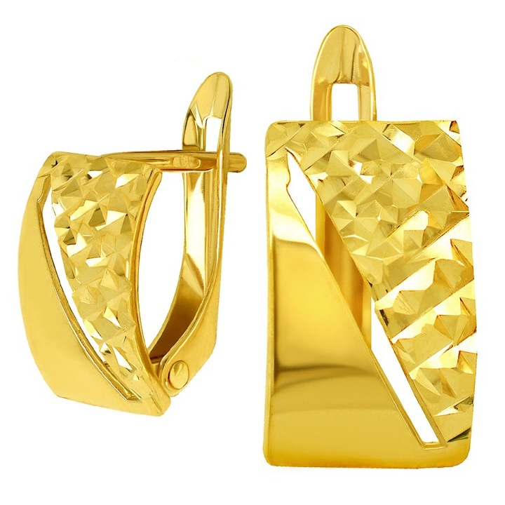 Arany fülbevaló, KingGold, 1,67g, arany 585, elegáns design, 14K