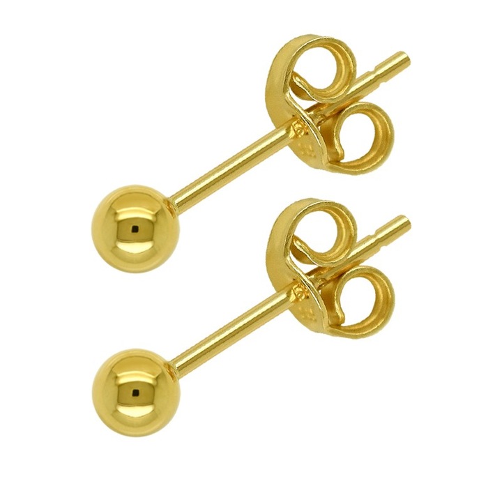 Cercei din aur 585, KingGold, 2.43mm, 0.67g, eleganti, 14K