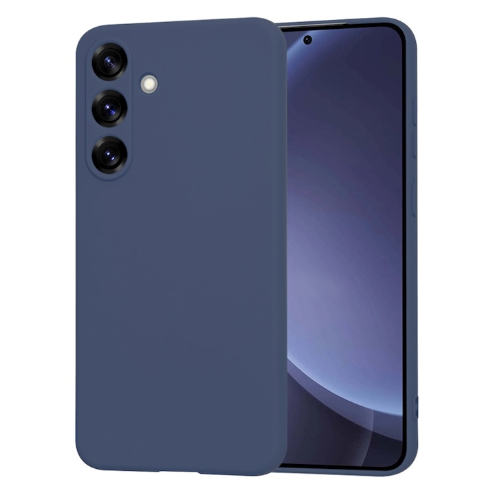 Калъф за Samsung Galaxy S25 Daden® Silicone SoftFlex, Ultra Slim, Enhanced Protection, Microfiber Interior, Dark Blue