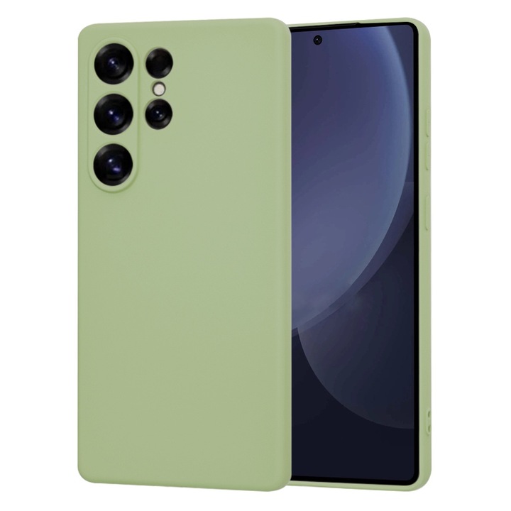 Калъф, Съвместим с Samsung Galaxy S25 Ultra Daden® Silicone SoftFlex, Ultra Slim, Enhanced Protection, Microfiber Interior, Matcha Green