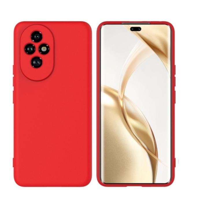 Husa Silicon Jelly G-Tech Liquid, Compatibil cu Honor 200, Protectie la Camera, din silicon, Rosu