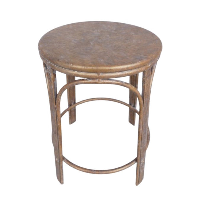 Színes vas zsámoly, réz, H 46 cm