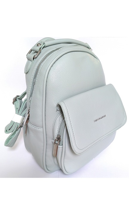 Ghiozdan dama Light Blue, albastru deschis, baby blue, piele ecologica, elegant, casual