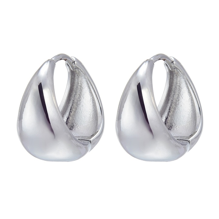 HUGE TOMATO, Cercei tip hoop, Cercei cupru,, Argintiu, 20 mm